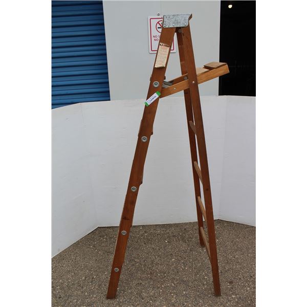 ** Glam Wooden Step Ladder - Grade Three Quality - 68" Tall