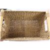 Image 5 : Wicker Basket - 15" x 7" x 9" & Red Melamine Serving Tray (Has Crack)