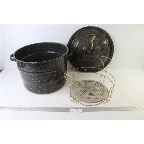 Granite Ware Canner w/Lid & Jar Rack