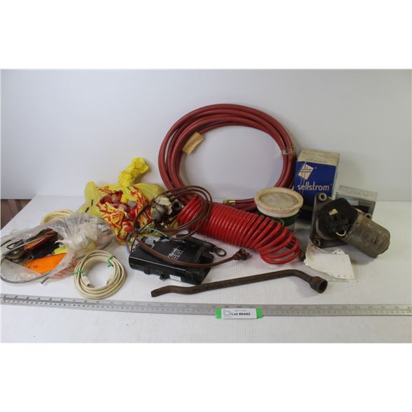 Air Lines - Plastic Caps - Safety Googles - Bearing Grease - Wiper Motor - Tire Iron - Misc. Items