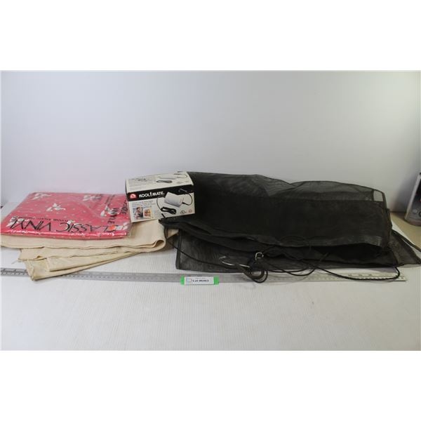 Vinyl Tablecloth - Canvas Piece - Vehicle Grill Bug Screen (48" x 24") - Igloo Kool Mate Power Suppl