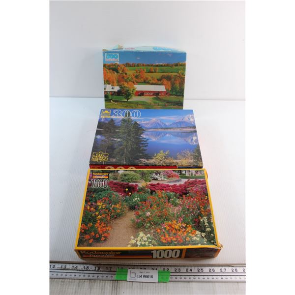 Kodakcolor, Golden and Unmarked Assorted Puzzles - 1000, 500 and 300 pc