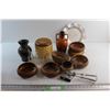 Image 1 : Vase, Egg Beater, (3) Baskets, Wooden Salad Bowls, and Assorted Items