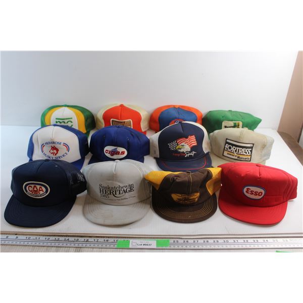 (12) Advertising Hats - Esso, CAA and Saskatchewan Heritage