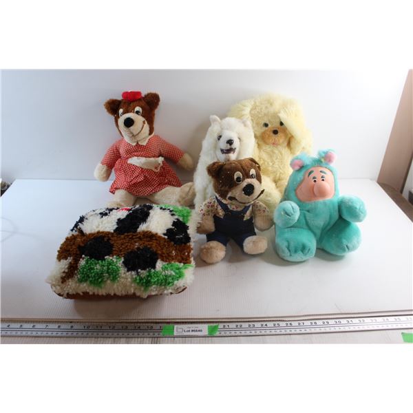 Pillow and (5) Assorted Plush Toys