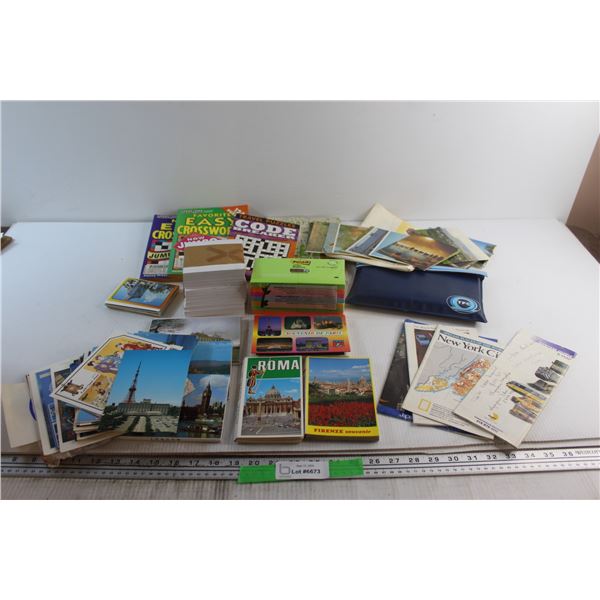 Crosswords, Assorted Postcards, Notes and Assorted Items