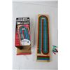 Image 2 : Solid Wood Cribbage Board - As Is, (2) Simpsons Books, Homer Hat