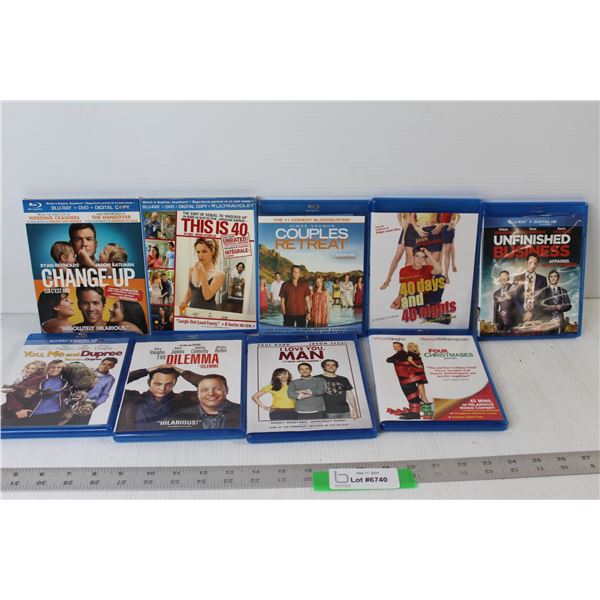 (9) Comedy Blu-ray DVD Movies - Change-Up Ryan Reynolds, This is 40, Couples Retreat, etc.