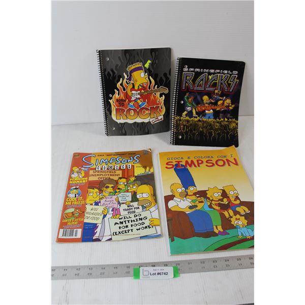 (2) Simpsons Notebooks, Colouring Book, Simpsons Comic