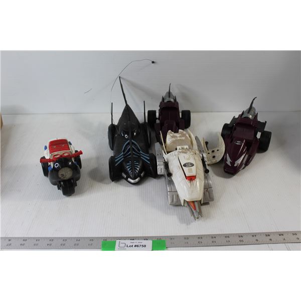 (4) various Batmobiles, SuperToys Toy Bike