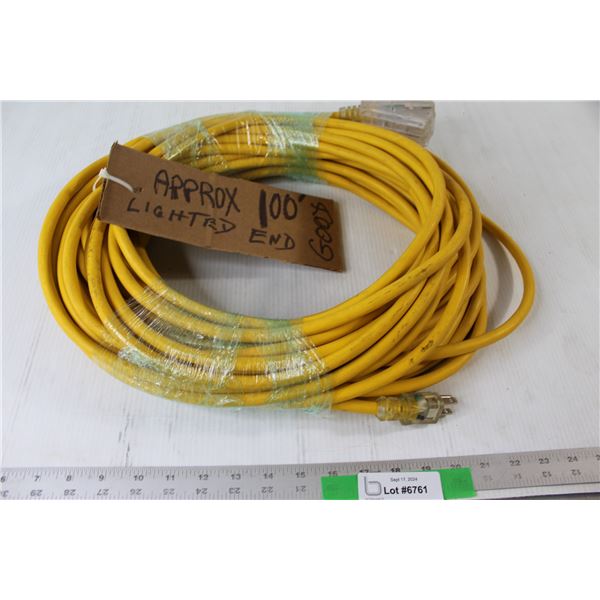 Yellow Extension Cord Lighted End - Consignor Says Approx 100' Good Condition