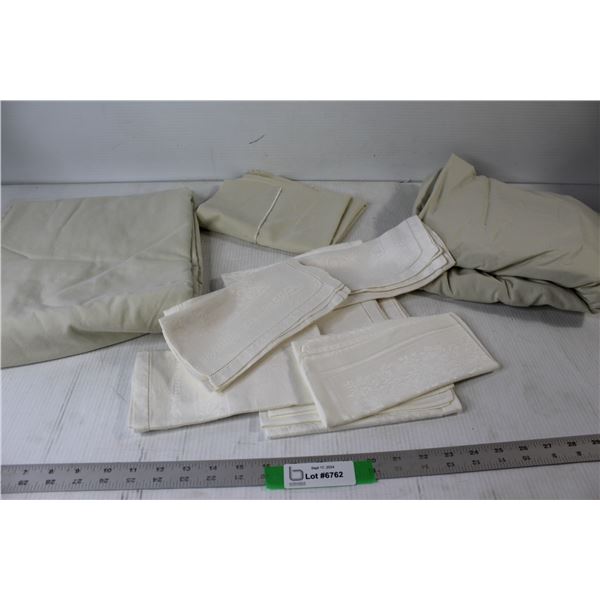 (2) Bed Sheets, Assorted Pillow Cases