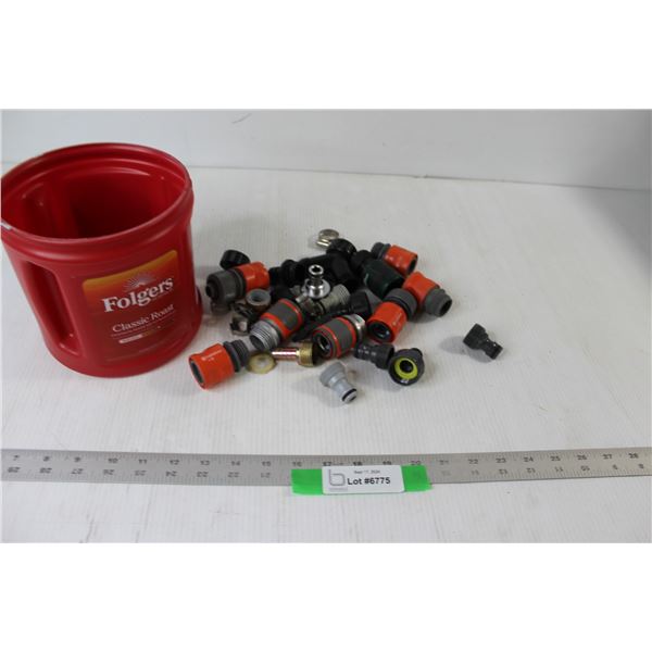 Folgers Coffee Tin, Assorted Hose Connectors/Extensions