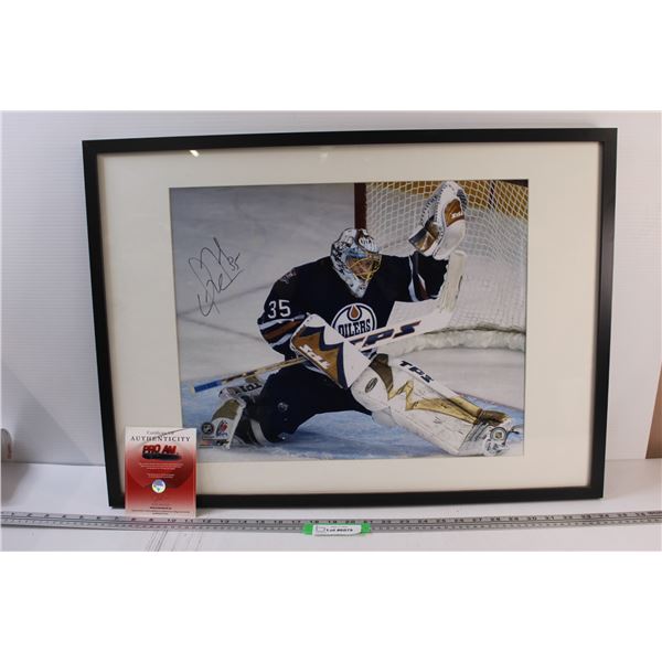 Dwayne Roloson Edmonton Oilers Goalie Signed Picture - 28.5" x 21" - Certificate of Authenticity Inc