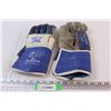 Image 1 : NHL Maple Leafs Hockey Gloves - Some Wear as Pictured