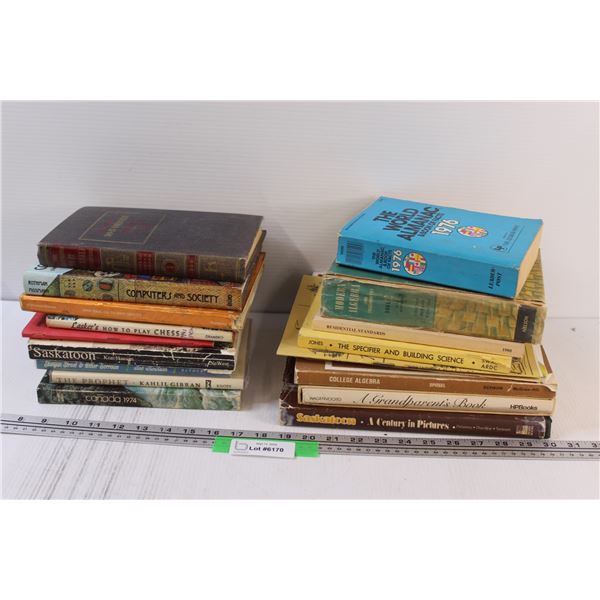 (15) Assorted Vintage Books: Saskatoon, Algebra, Computers, Misc.