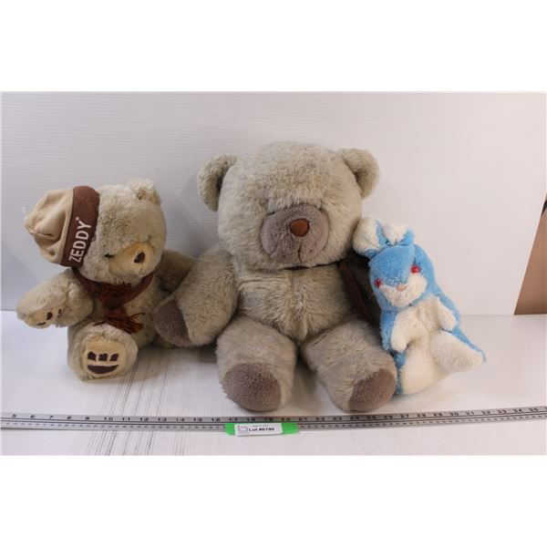 (3) Stuffies: (2) Bears & (1) Bunny