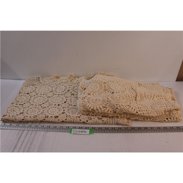 (2) Crochet Lace Tablecloths - Assorted Sizes