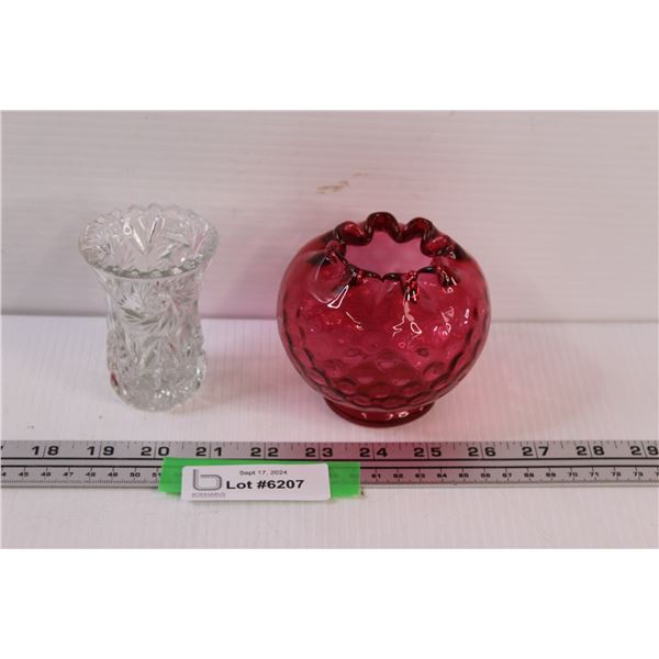 (2) Glass Tealight Candle Holders - 4" Tall