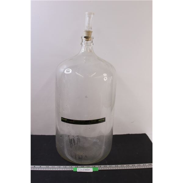 Glass Carboy w/Topper - 22" Tall - For Wine Making