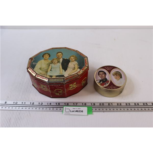 (2) Collectors Tins: Princess Diana & King Edward