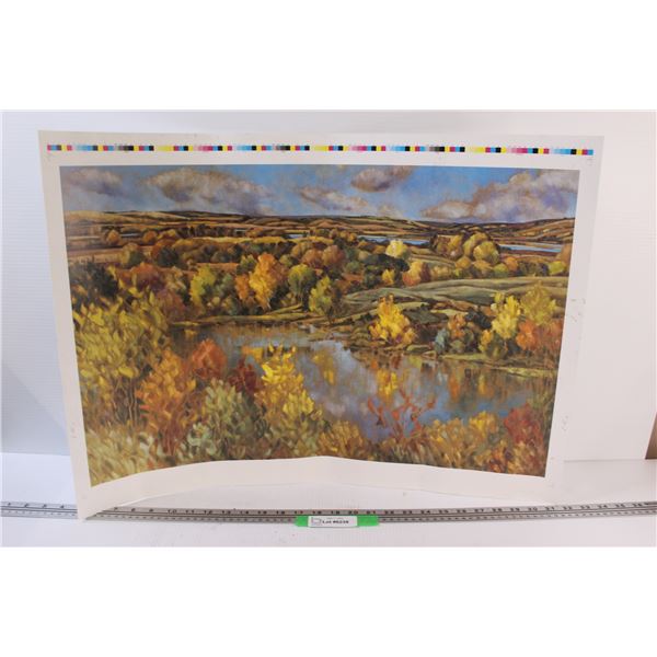 River Scene by L. Russel - 28" x 20"