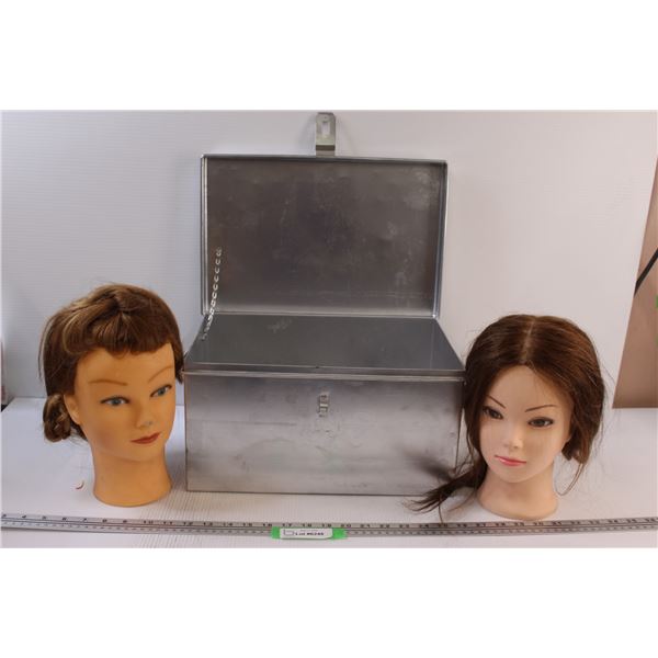 (2) Head Mannequins in Metal Case