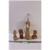 Image 1 : (4) Carved Wood Figurines - Assorted