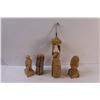 Image 5 : (4) Carved Wood Figurines - Assorted
