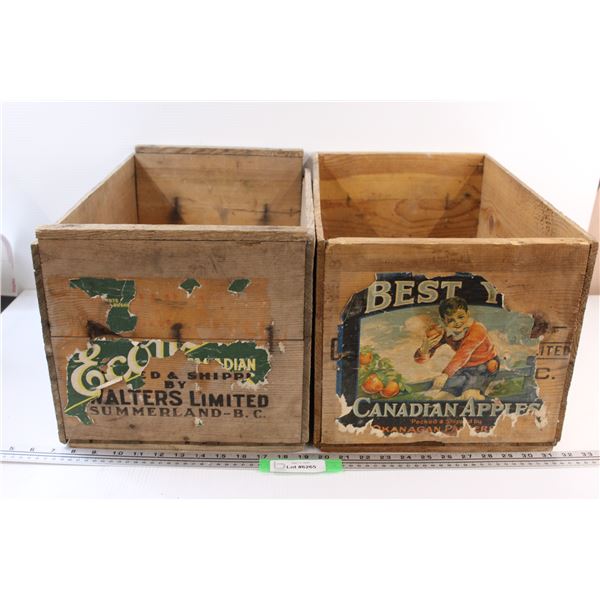 (2) Wooden Crates - 20" x 12" x 11"
