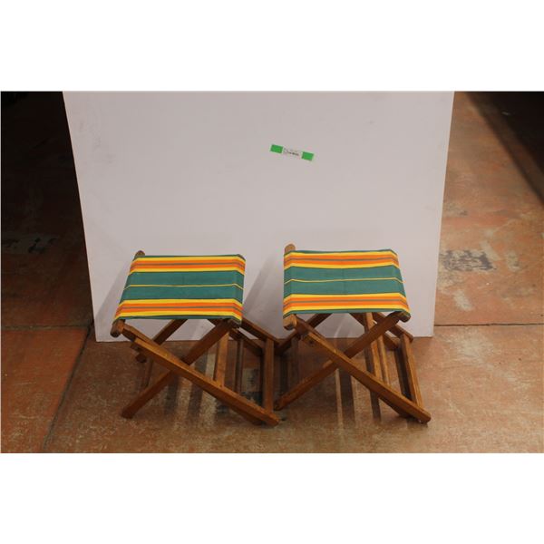 (2) Folding Wooden Chairs