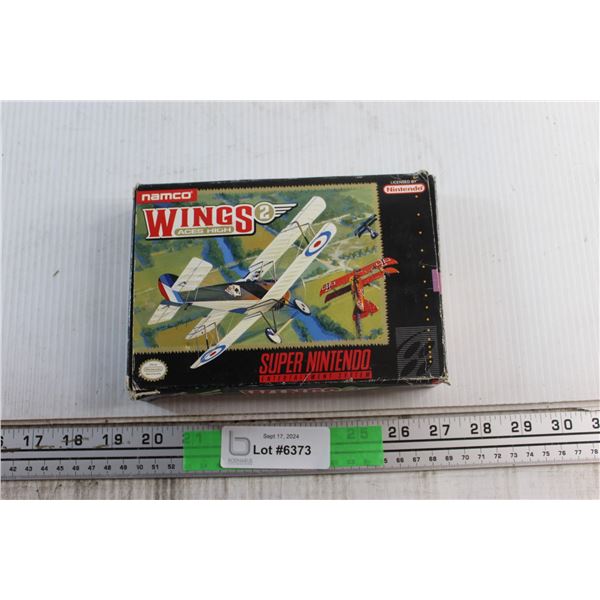 Namco Wings Aces High 2 SNES Video Game in Original Box w/ Booklet