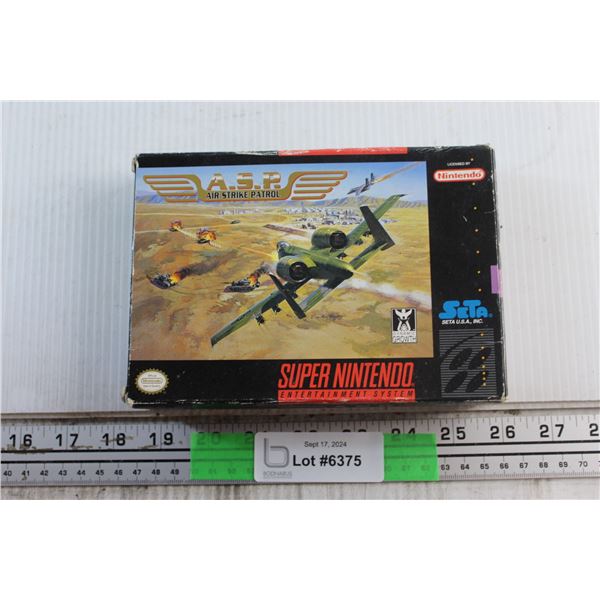 Air Strike Patrol SNES Video Game in Original Box w/ Booklet