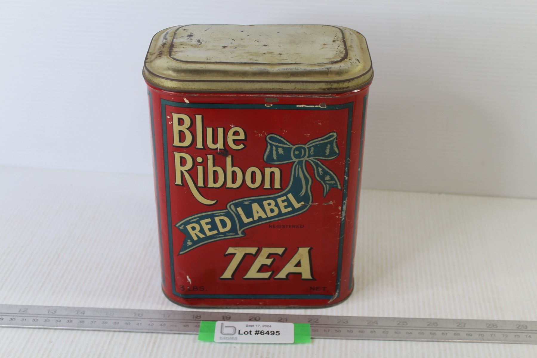 Blue Ribbon Tea Tin - Bodnarus Auctioneering