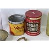 Image 2 : Vintage Items - Bottles (Purple Canadian Hair Tonic - Colton Grain Belt) - Vogue Tobacco Tin - Cuban