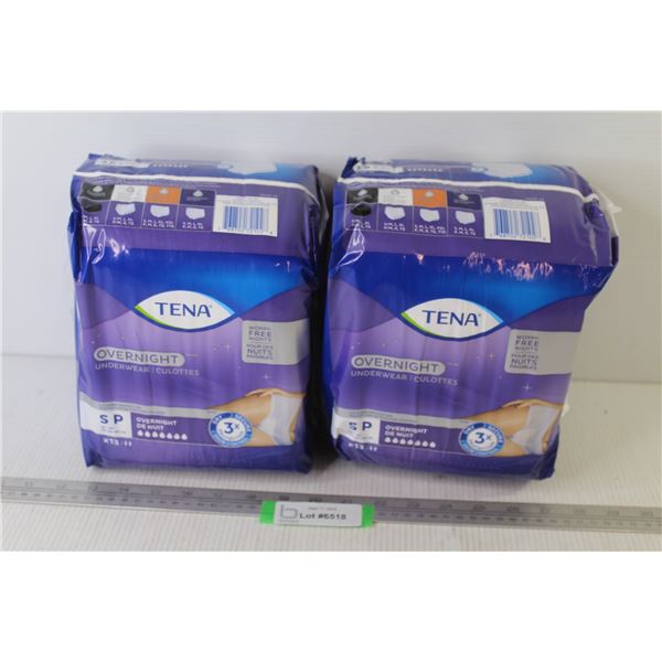 (2)Tena Overnight Underwear (size sm)
