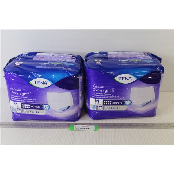 (2)Tena Overnight Underwear (size med)