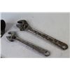 Image 4 : (2) Crescent Wrenches (12" - 15") - Metric & Standard Caliper - Hammer & Measuring Tape Holder - Soc