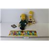 Image 1 : (6) Packs of Simpsons Trading Game Cards (NIB) Loose Cards - Bart & Mr. Burns Stuffed Dolls