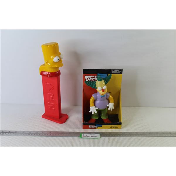 Bart Simpson 12 1/2" PEZ Dispenser - Krusty The Clown Toy (NIB)