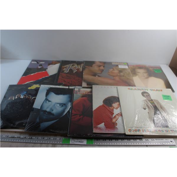 (9) Assorted Vinyl Records - Graham Shaw, Samantha Sang and Exile, Sealed - Some Water Damage