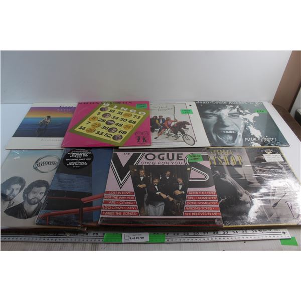 (8) Assorted Vinyl Records - Stephen Bishop, Yanni and Malton & Hamilton, Sealed - Some Water Damage