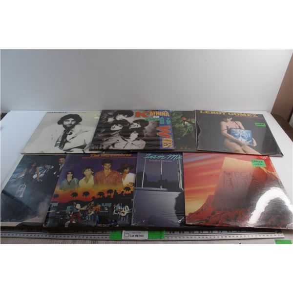 (8) Assorted Vinyl Records - Stephen Bishop, Leroy Gomez and 1986 Mega Hits, Sealed - Some Water Dam