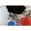 Image 3 : (6) Plastic Containers, (2) Door Knobs, Backpack and Assorted Plumbing Supplies