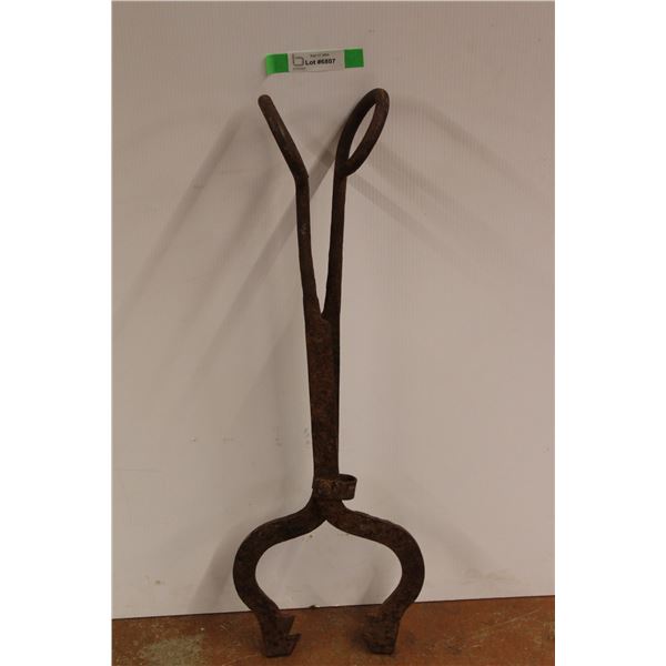 Metal Log Tongs Rusted