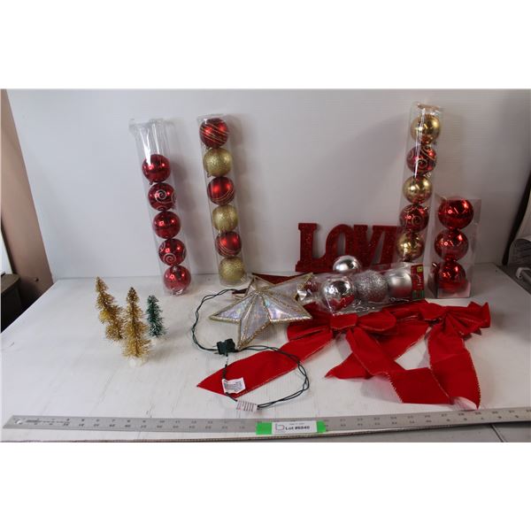 Assorted Christmas Holiday Decorations and Ornaments