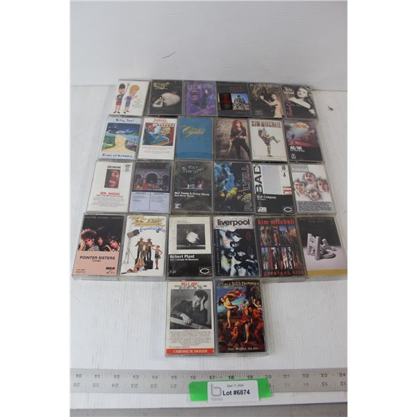 (26) Cassette Music Tapes - Billy Joel, Pink Floyd, Liverpool, etc.