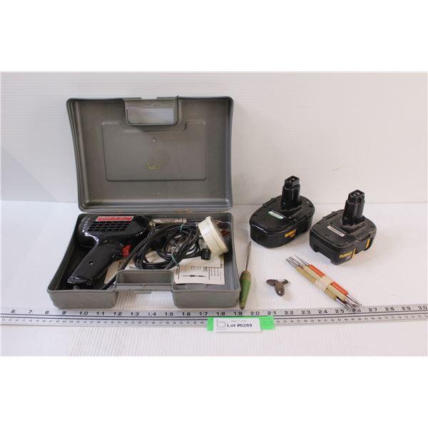 Soldering Kit & Picks, (2) DeWalt Batteries