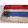 Image 5 : (2) Horse Harness Pads, Saddle Cinch, (2) Curry Horse Brushes