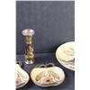 Image 3 : Asian Style Brass Lot: (4) Serving Dishes, & Vase